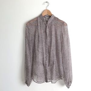 Haute Hippie button down snake blouse S